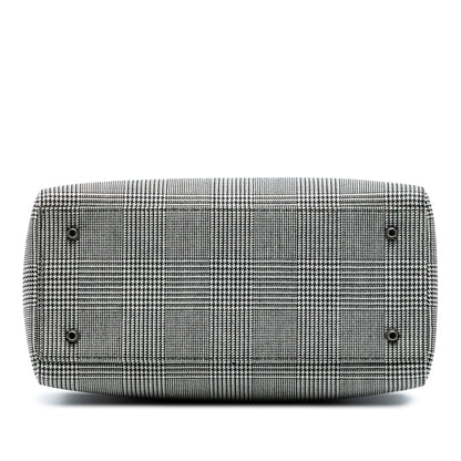 Gray Dior Medium Canvas Houndstooth Lady Dior Satchel Rovelle Bags