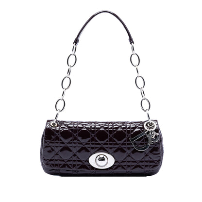 Purple Dior Patent Cannage Rendezvous Shoulder Bag Rovelle Bags