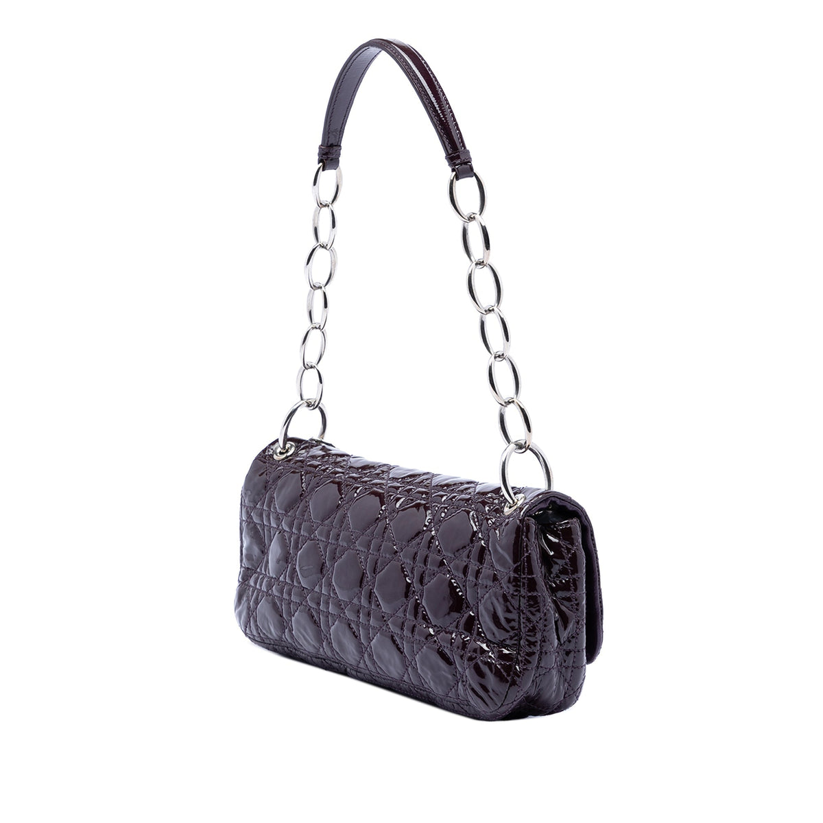 Purple Dior Patent Cannage Rendezvous Shoulder Bag Rovelle Bags
