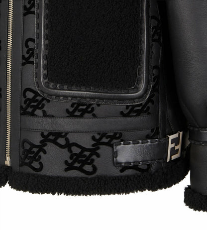 Fendi Jacket Black shearling jacket Rovelle Bags