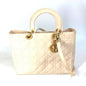 Dior Handbag Patent leather Beige type Lady Dior LADYDIOR Canage Women Rovelle Bags