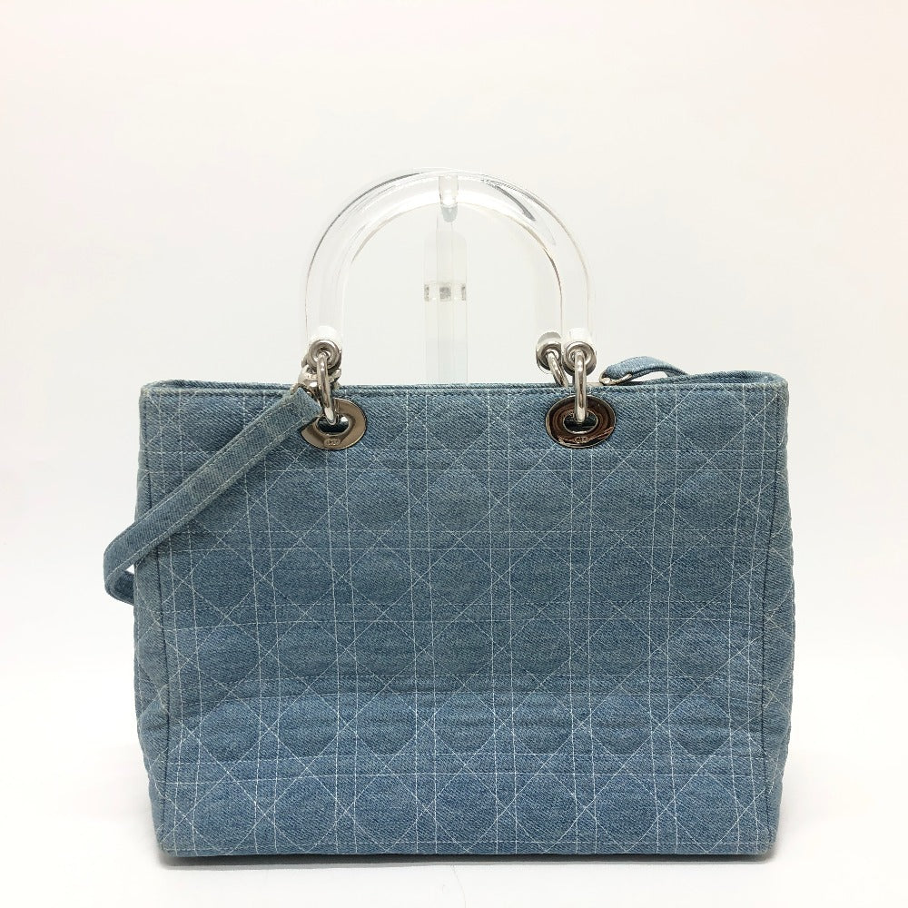 Dior Handbag canvas blue Canage Lady Dior Medium Women Rovelle Bags