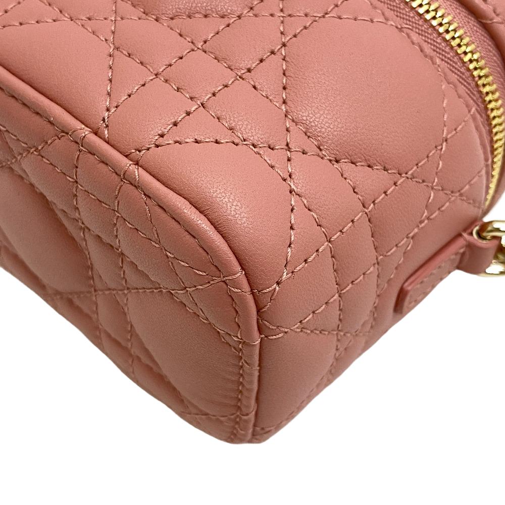Christian Dior Shoulder Bag Lambskin, Leather pink 2way Cannage Shoulder Vanity Women Rovelle Bags