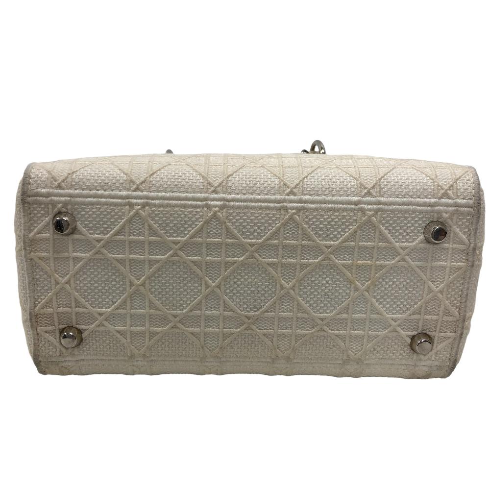 Dior Handbag canvas white 2WAY Lady Dior Canage Women Rovelle Bags