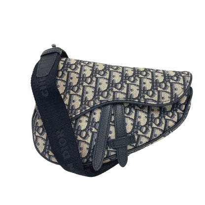 Christian Dior Sling bag canvas Navy oblique saddle bag Women Rovelle Bags