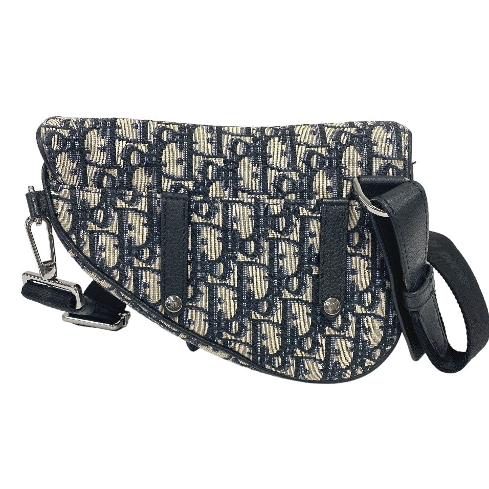 Christian Dior Sling bag canvas Navy oblique saddle bag Women Rovelle Bags