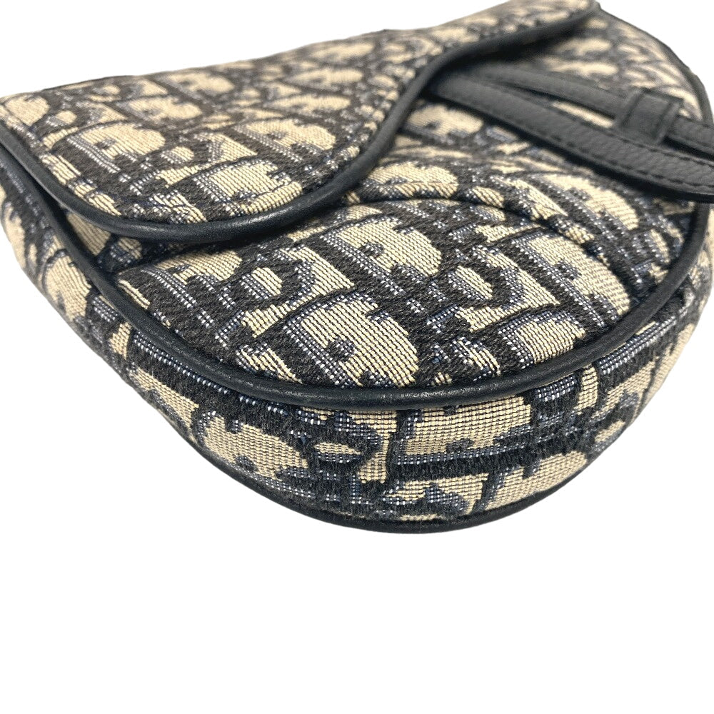 Christian Dior Sling bag canvas Navy oblique saddle bag Women Rovelle Bags