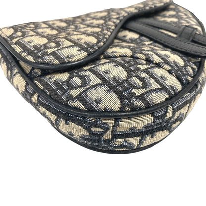 Christian Dior Sling bag canvas Navy oblique saddle bag Women Rovelle Bags