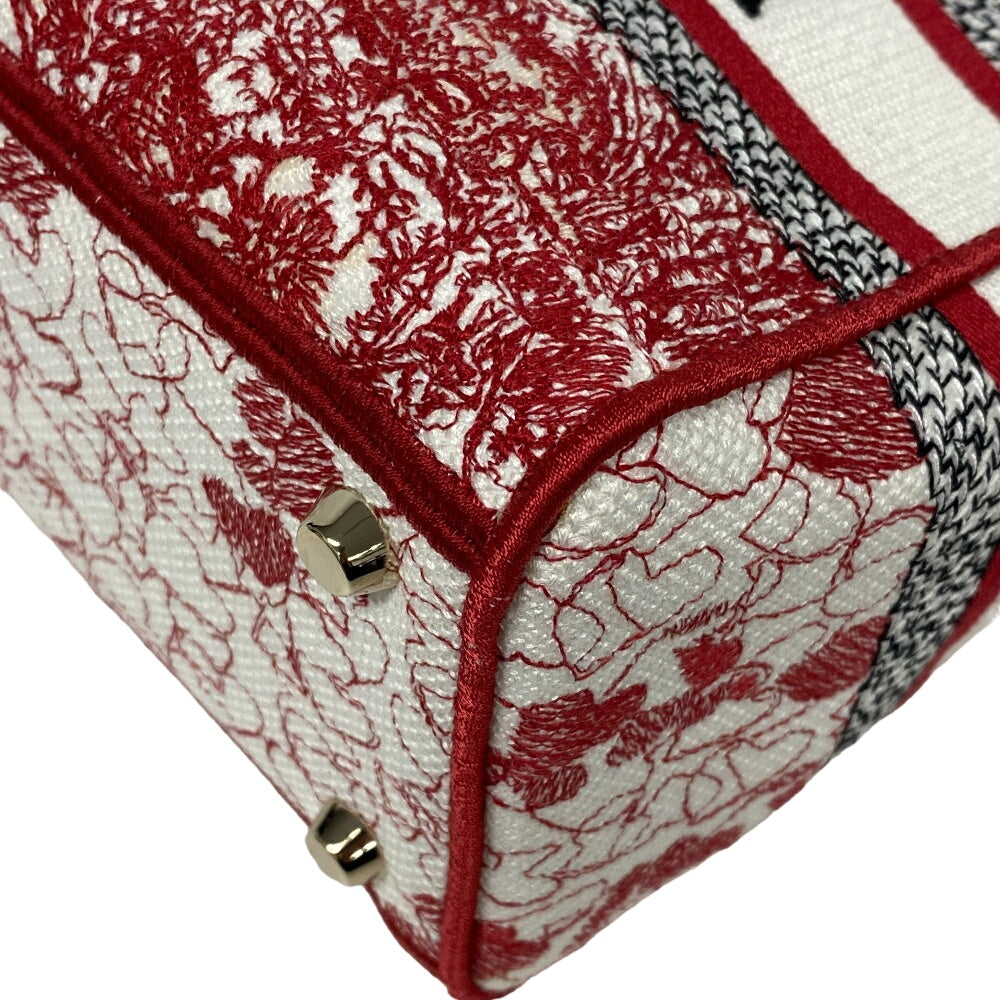 Christian Dior Handbag canvas Red 2WAY handbag Lady Delight Medium Women Rovelle Bags