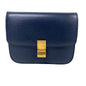 CELINE Shoulder Bag leather Navy medium Classic box Women