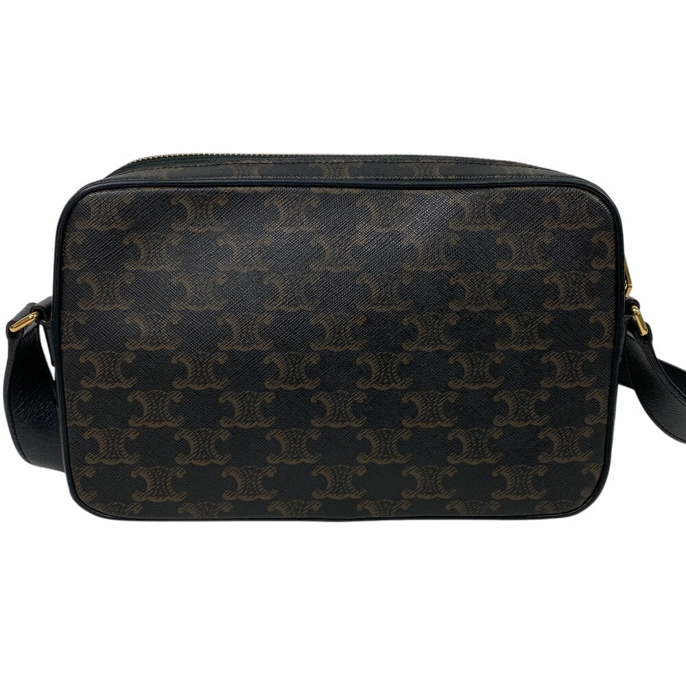 CELINE Shoulder Bag PVC, Leather Brown Triomphe Medium Messenger Women