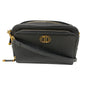 Christian Dior Shoulder Bag leather black Calo double pouch Women Rovelle Bags