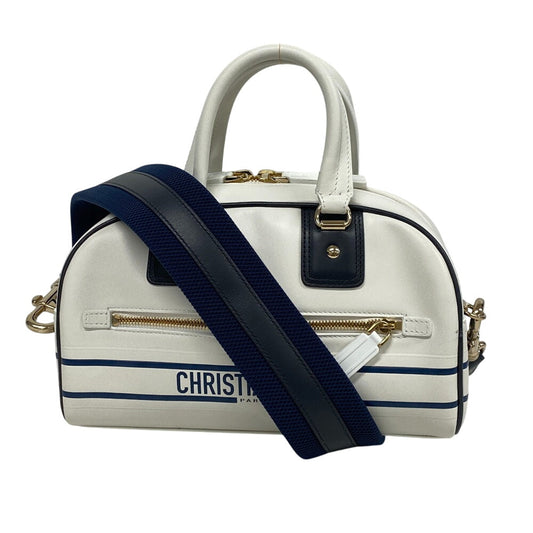 Christian Dior Handbag leather white 83-MA-0212X Vibe Bowling bag Women Rovelle Bags