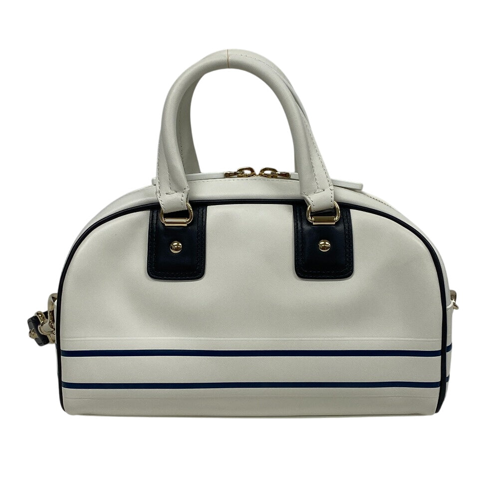 Christian Dior Handbag leather white 83-MA-0212X Vibe Bowling bag Women Rovelle Bags