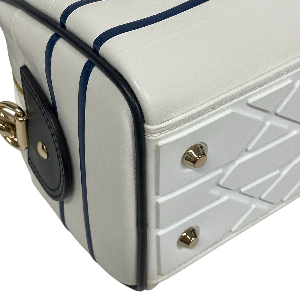 Christian Dior Handbag leather white 83-MA-0212X Vibe Bowling bag Women Rovelle Bags