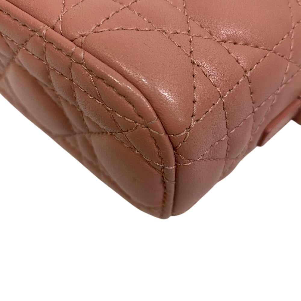 Christian Dior Shoulder Bag leather pink 2way pouch Cannage Shoulder Vanity Women Rovelle Bags