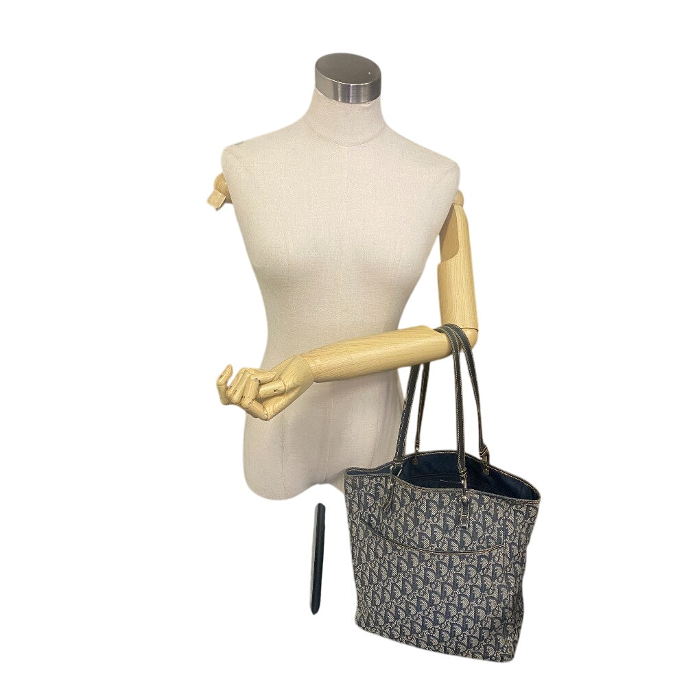 Christian Dior Tote Bag canvas Navy ShoulderTote Bag Trotter Women Rovelle Bags
