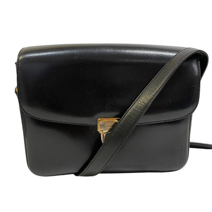 CELINE Shoulder Bag leather black Triomphe Women