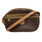 CELINE Shoulder Bag leather Brown Macadam