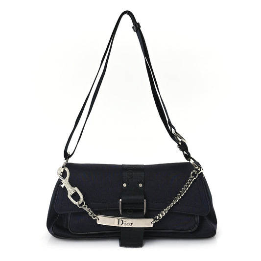 Christian Dior Silk Jersey Crystal Hardcore Bag Navy Rovelle Bags