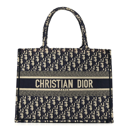 Christian Dior Oblique Medium Book Tote Blue Multicolor Rovelle Bags