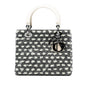 Gray Dior Medium Tweed Lady Dior Satchel Rovelle Bags