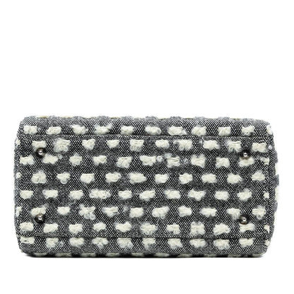 Gray Dior Medium Tweed Lady Dior Satchel Rovelle Bags