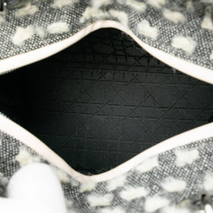 Gray Dior Medium Tweed Lady Dior Satchel Rovelle Bags