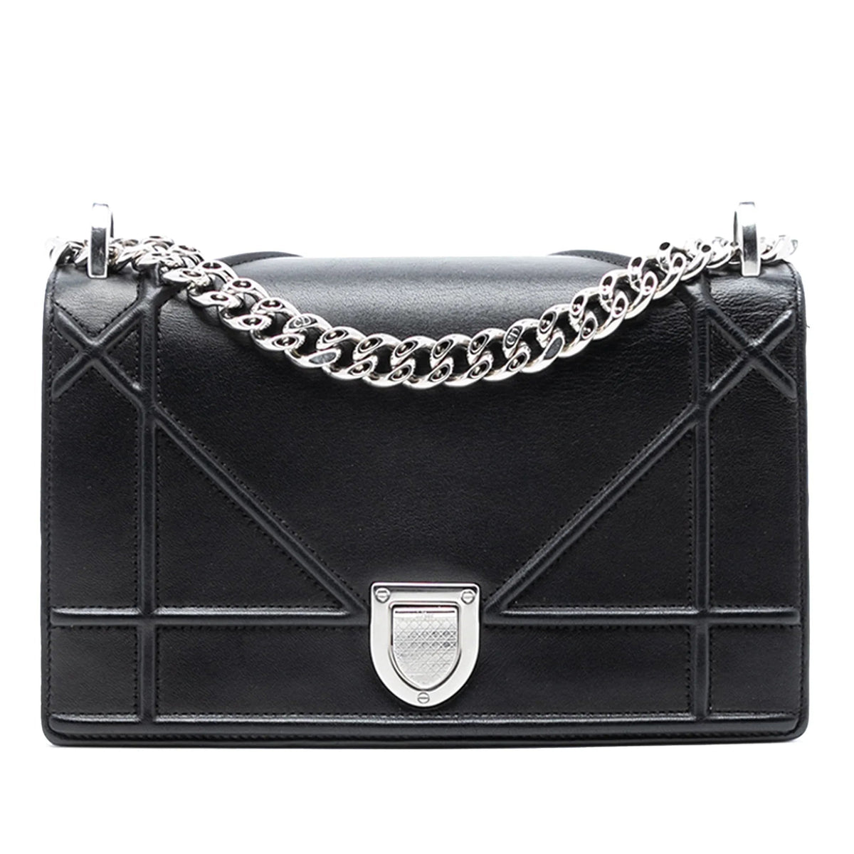 Black Dior Small Lambskin Diorama Flap Crossbody Bag Rovelle Bags
