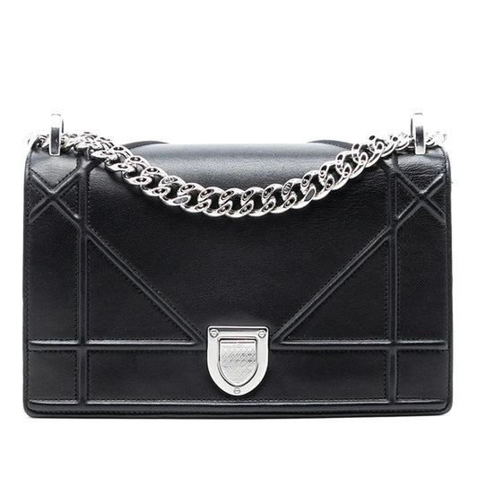 Black Dior Small Lambskin Diorama Flap Crossbody Bag Rovelle Bags