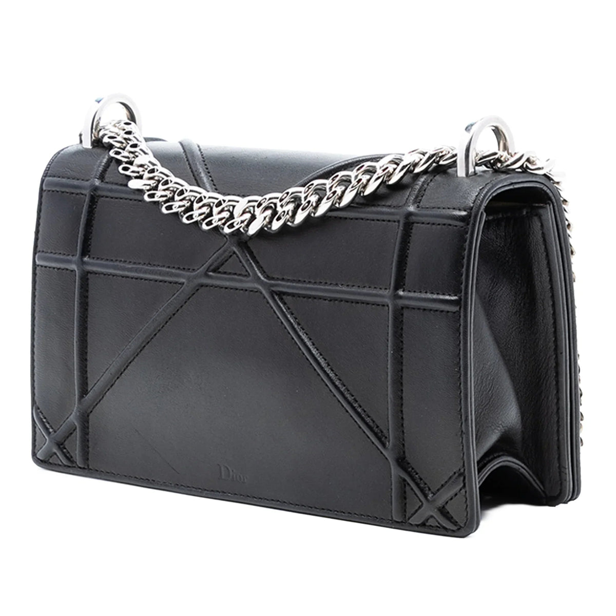 Black Dior Small Lambskin Diorama Flap Crossbody Bag Rovelle Bags