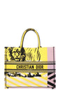 Christian Dior Medium Book Tote Yellow Purple Rovelle Bags