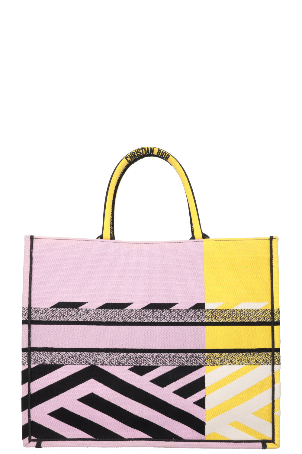 Christian Dior Medium Book Tote Yellow Purple Rovelle Bags