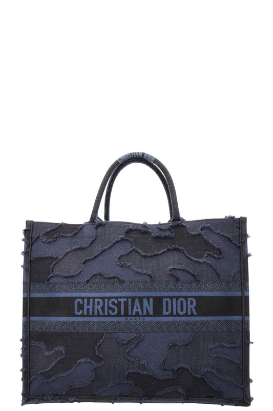 Christian Dior Medium Book Tote Navy Camouflage Rovelle Bags