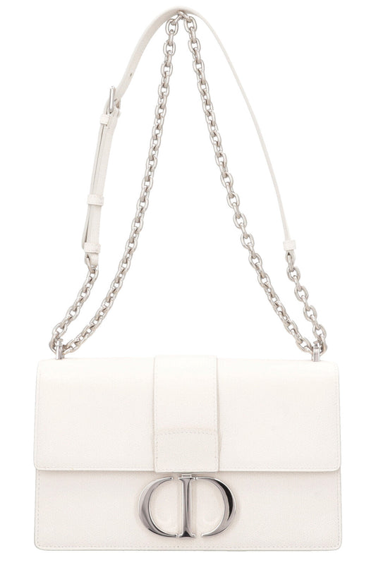 Christian Dior Montaigne 30 Crossbody Bag Graind Leather White Rovelle Bags