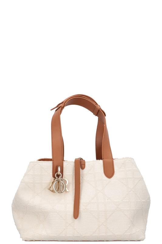 Christian Dior Medium Toujours Bag Macrocannage Canvas White Brown Rovelle Bags