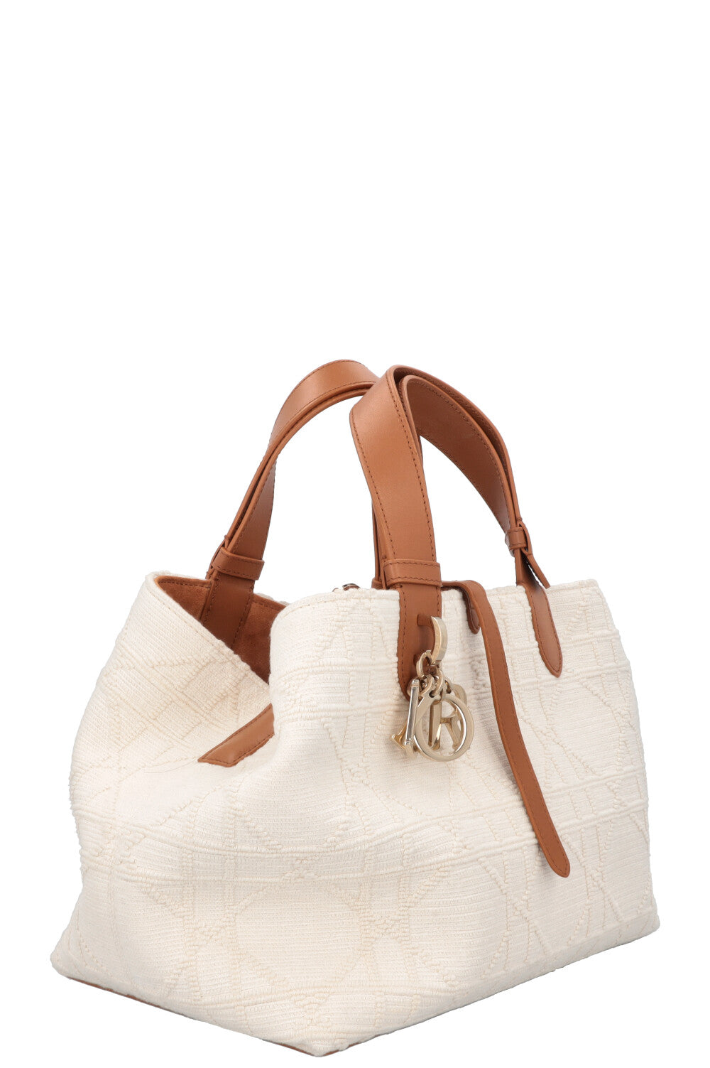 Christian Dior Medium Toujours Bag Macrocannage Canvas White Brown Rovelle Bags