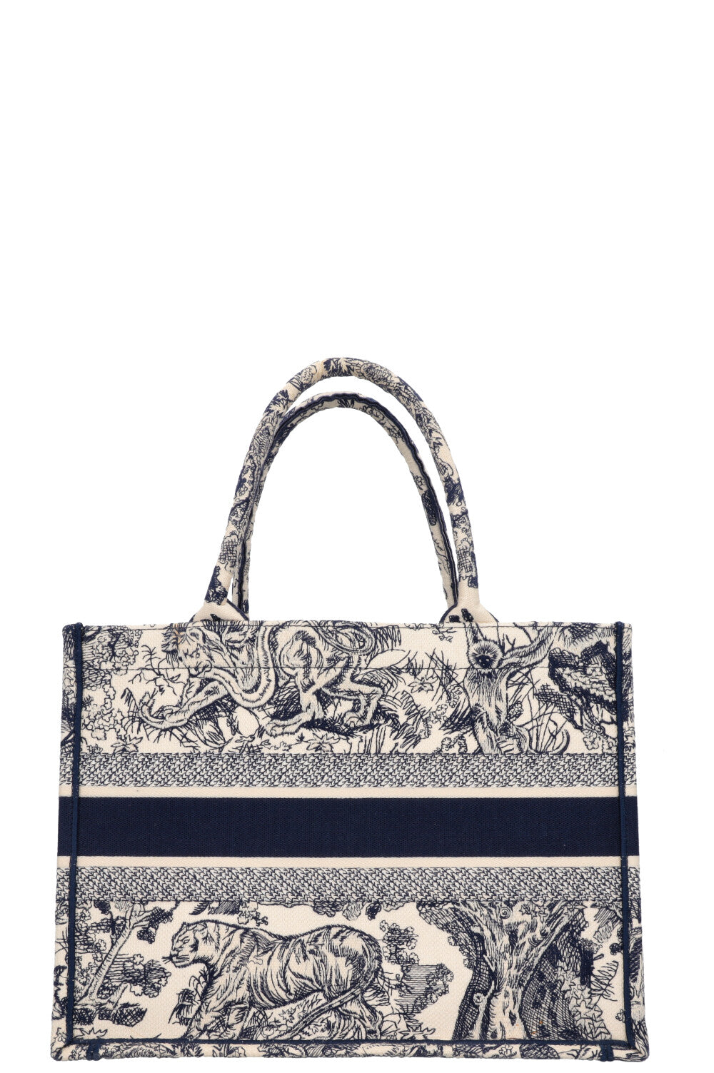 Christian Dior Medium Book Tote Toile De Jouy Blue Rovelle Bags