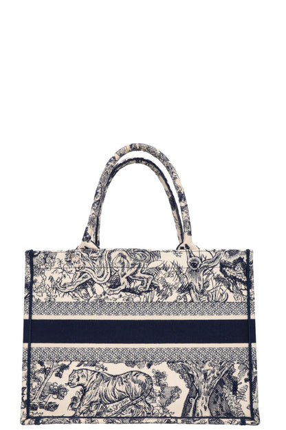 Christian Dior Medium Book Tote Toile De Jouy Blue Rovelle Bags