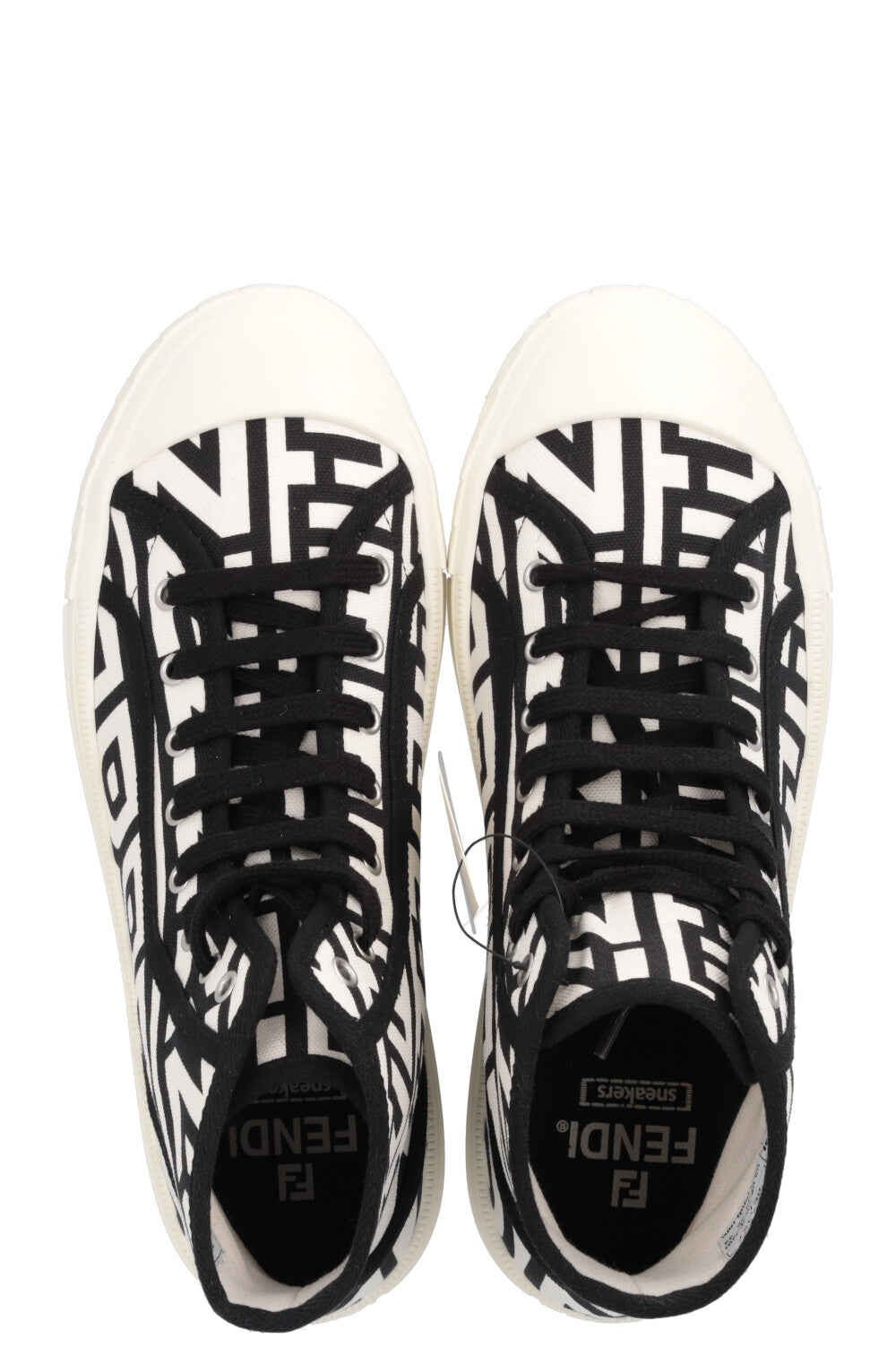 FENDI Sneak In High Top Sneaker White Black Rovelle Bags