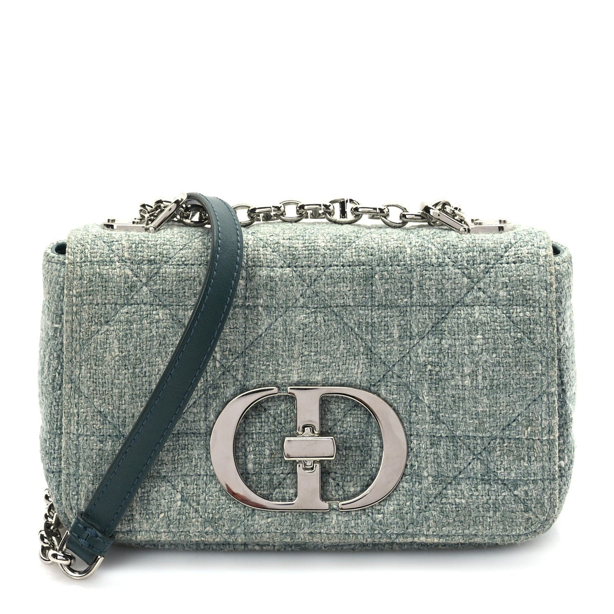 Christian Dior Tweed Macrocannage Small Caro Bag Light Green Rovelle Bags