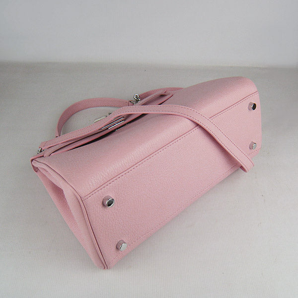 Luxury Hermes Kelly 32Cm Togo Leather Handbag 6108 Pink Silver