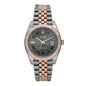 Stainless Steel 18K Everose Gold 41mm Oyster Perpetual Wimbledon Datejust Watch Slate 126331