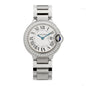 Stainless Steel Diamond Bezel 28mm Ballon Bleu De Cartier Quartz Watch