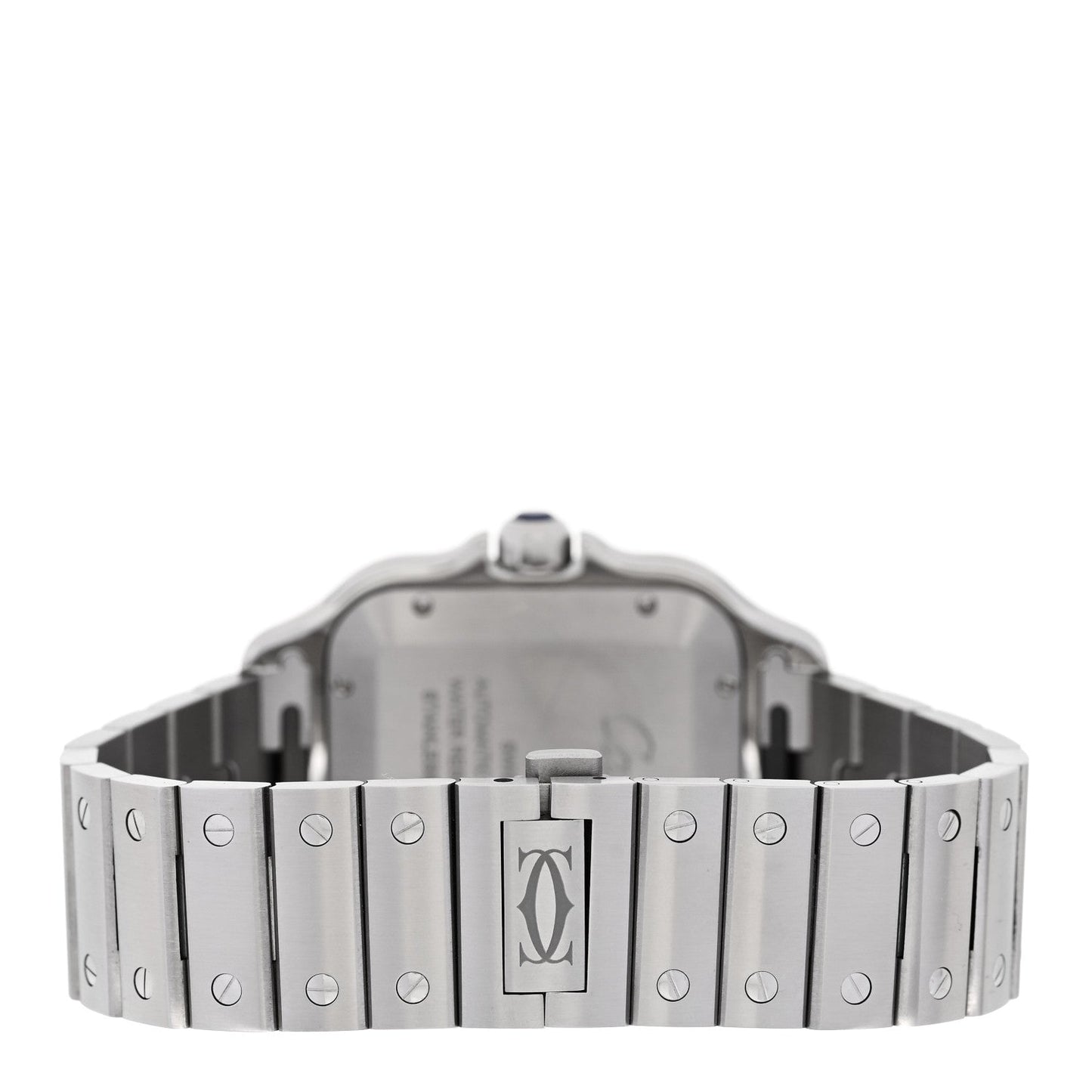 Stainless Steel Alligator 39.8mm Santos De Cartier Automatic Watch Blue