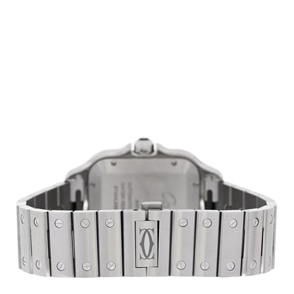 Stainless Steel Alligator 39.8mm Santos De Cartier Automatic Watch Blue