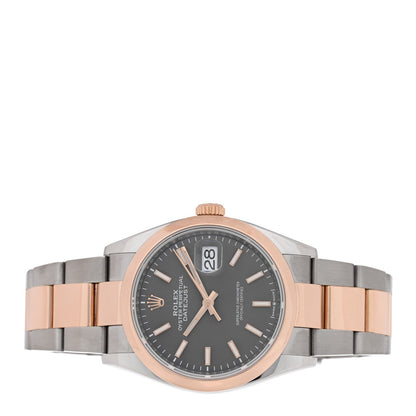 Stainless Steel 18K Everose Gold 36mm Oyster Perpetual Datejust Watch Slate 126201