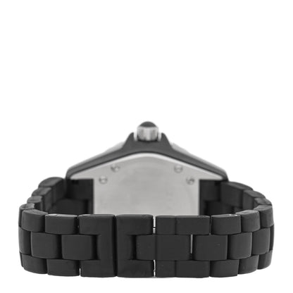 Stainless Steel Matte Ceramic 33mm J12 Quartz Watch Black
