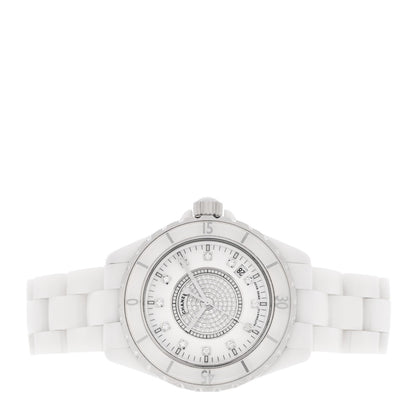 Stainless Steel Ceramic Diamond Dial 38mm J12 Automatic Watch White
