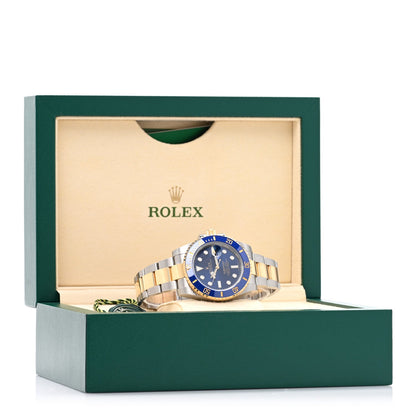 Stainless Steel 18K Yellow Gold 40mm Submariner Date Watch Royal Blue 116613LB